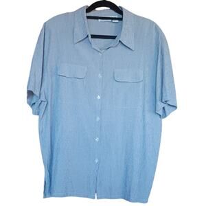 VTG Apparenza Camp Shirt Tunic Gray Button Up Pockets Women's 22W Summer Beachy